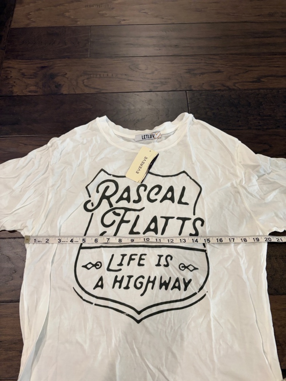 New With Tags Evereve Letluv Rascal Flats Boyfriend Tee Sz M - Picture 5 of 6